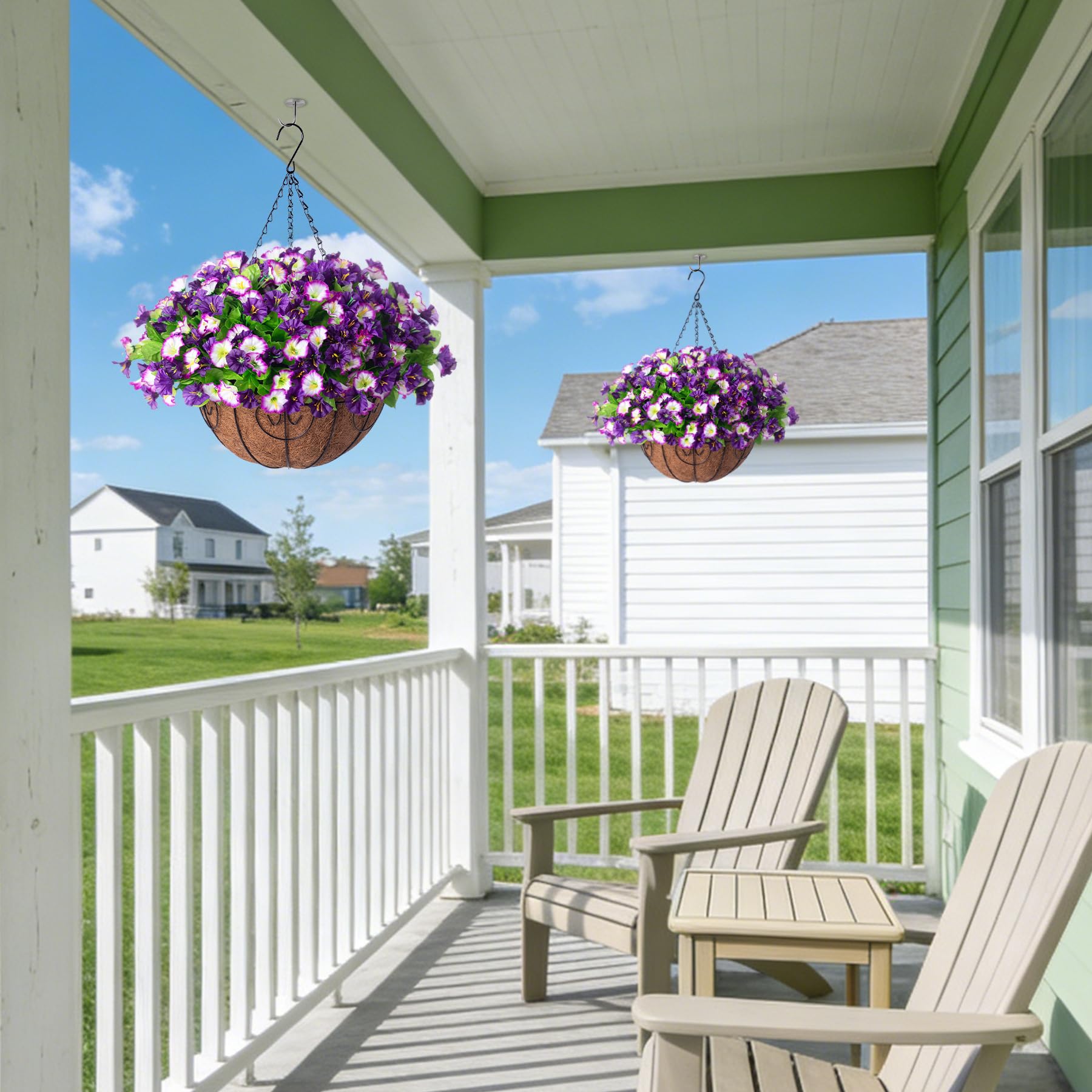 Ammyoo weather-resistant artificial flowers endure sun and rain without fading.
