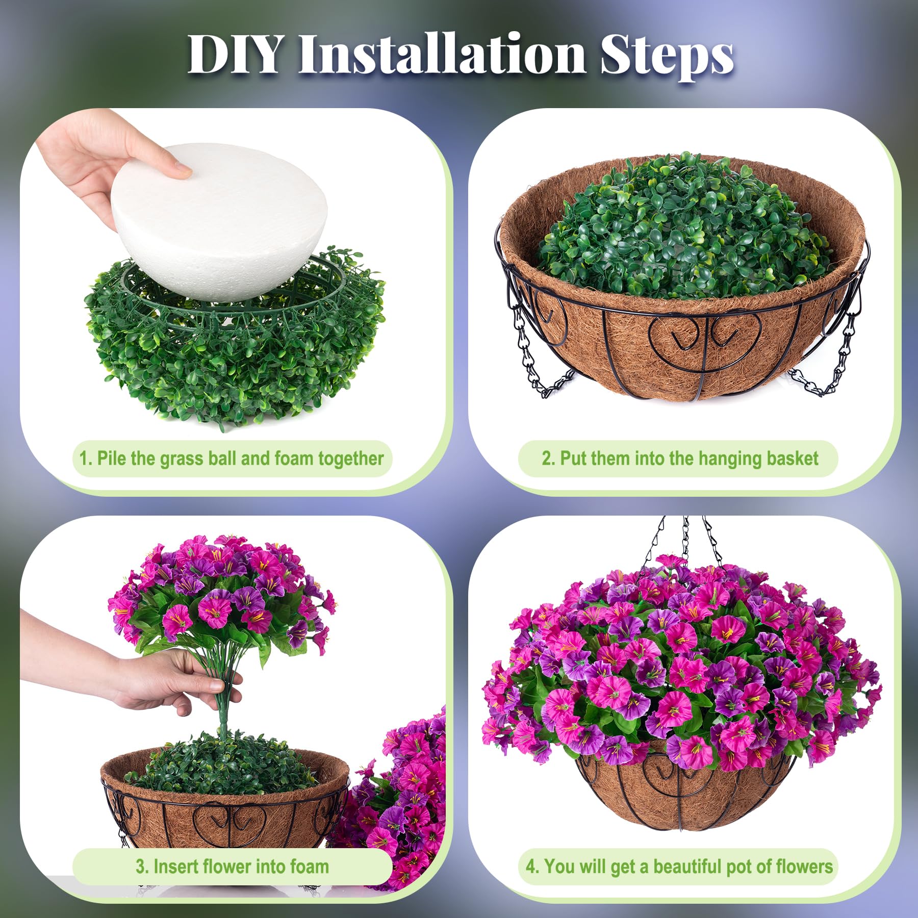 Ammyoo weather-resistant faux flowers stay vibrant without watering.