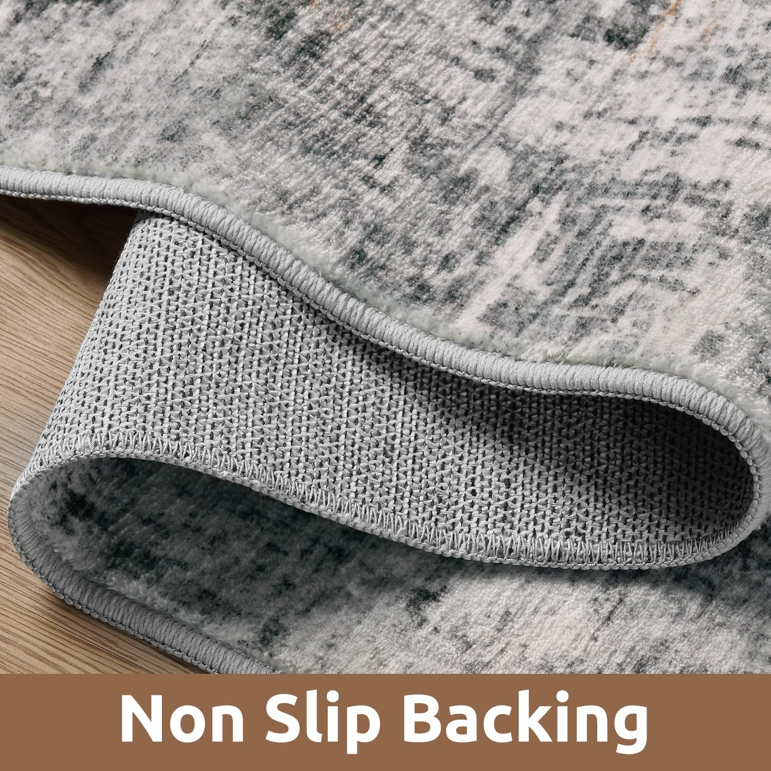 AMOAMI anti-slip rug back with TPR provides stable footing on any floor.