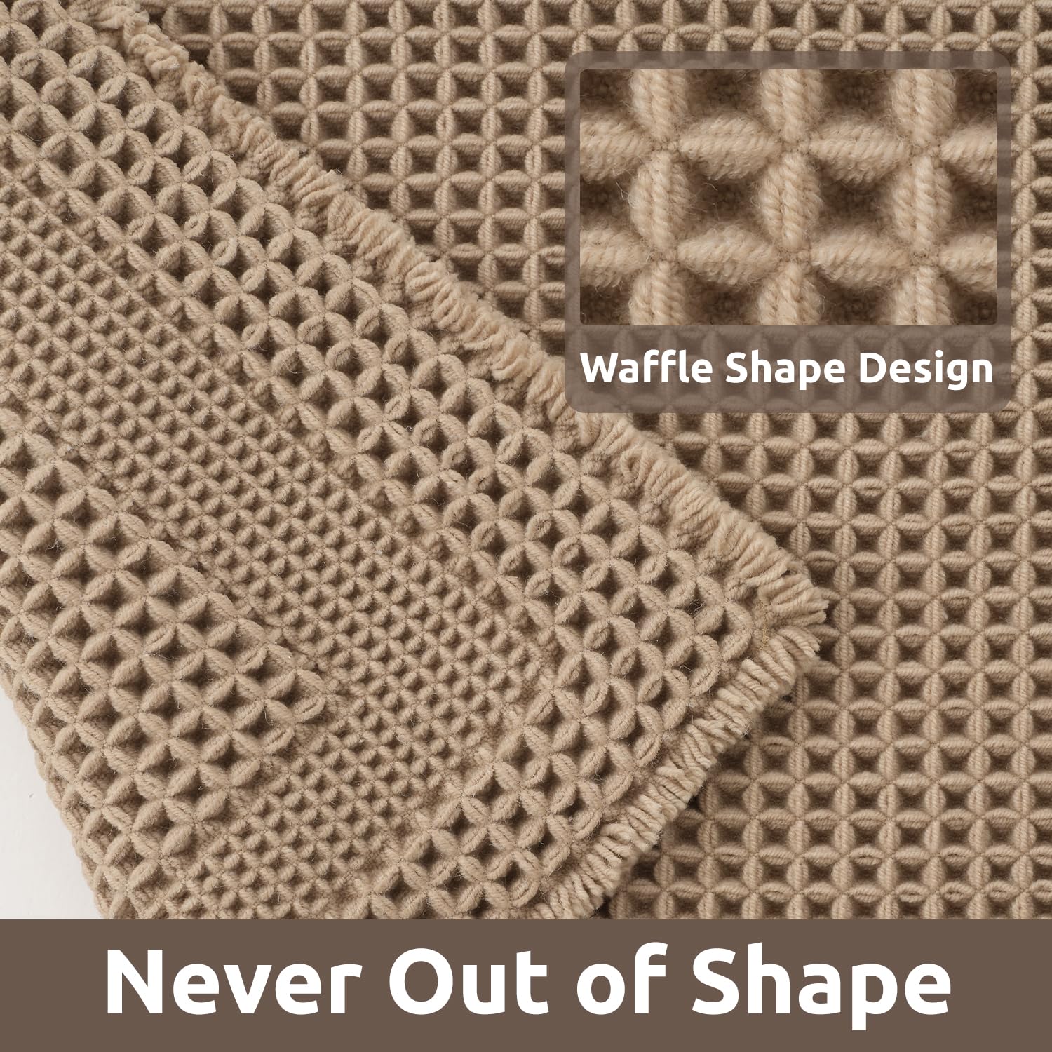 AMOAMI machine-washable bath rug for easy cleaning and care.