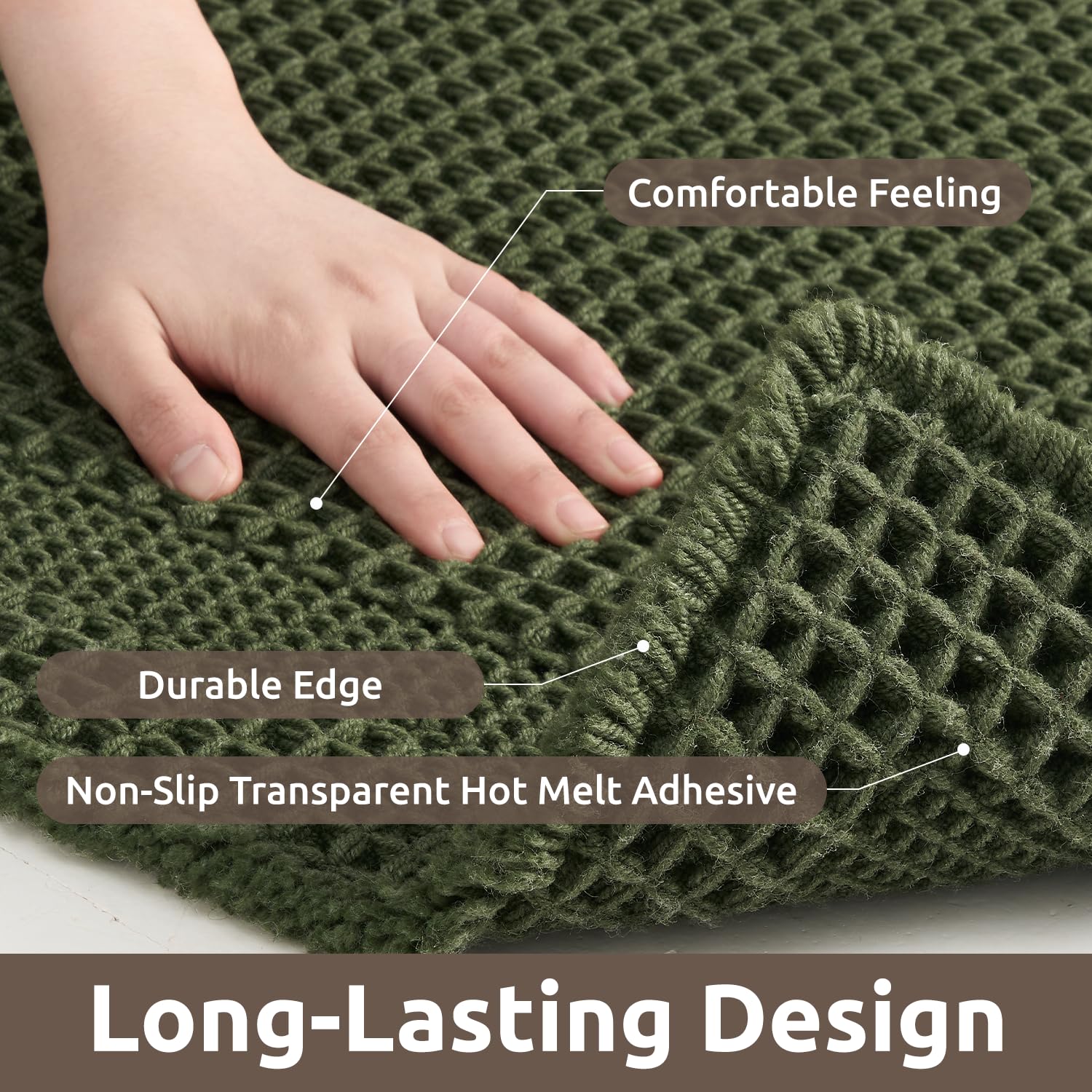 AMOAMI machine washable bath mat easy to clean in cold cycle