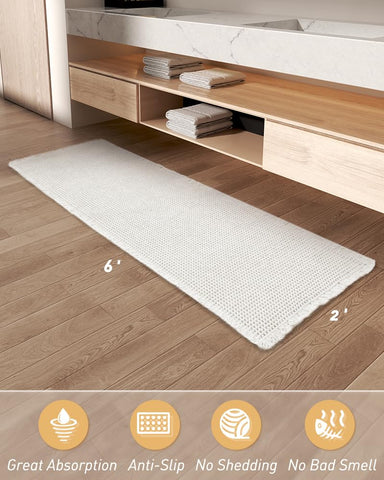 AMOAMI non-slip backing keeps the mat secure for safe footing