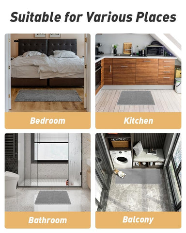 AMOAMI light grey 24x36 waffle mat covers generous bathroom floor