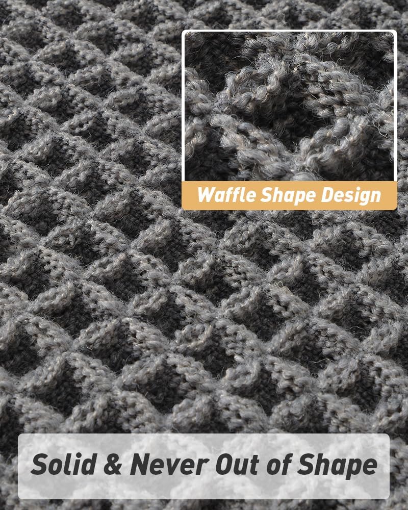 AMOAMI Upgraded Waffle Bath Mat non-slip backing visible on tile floor