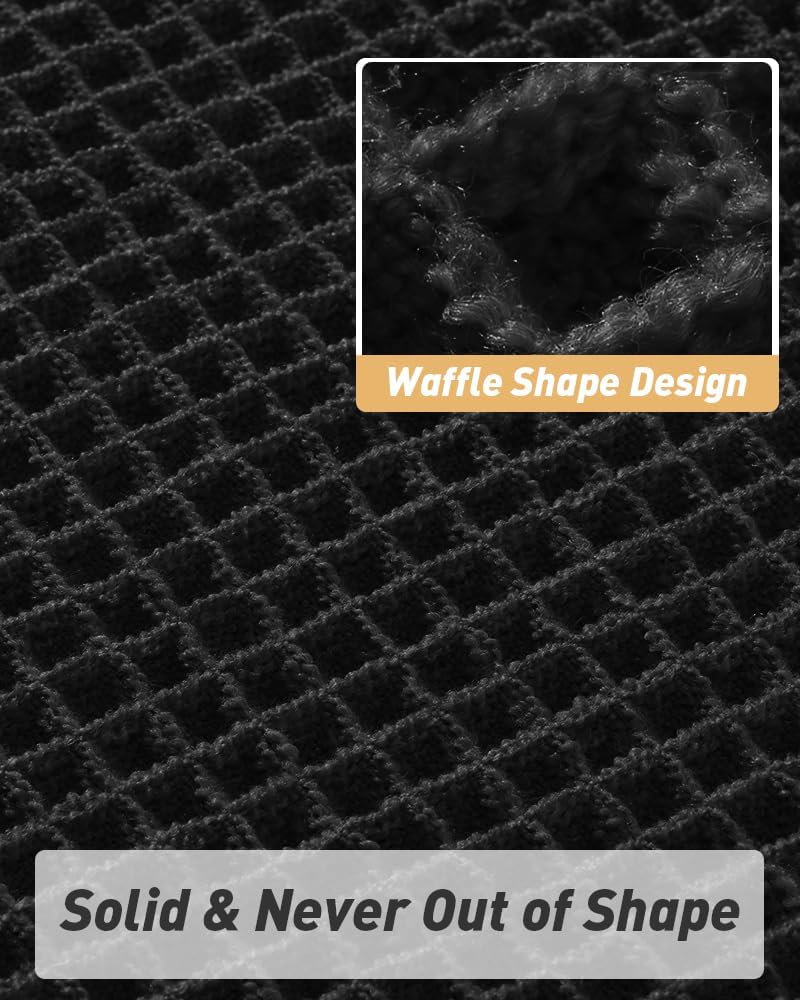 AMOAMI Upgraded Waffle Bath Mat soft texture for comfortable steps after shower.