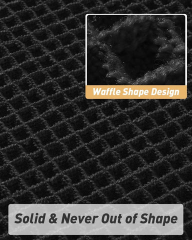 AMOAMI Upgraded Waffle Bath Mat soft texture for comfortable steps after shower.