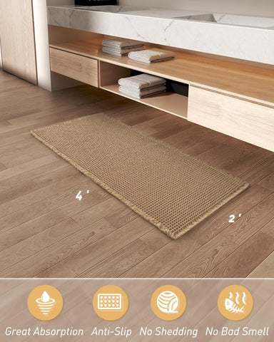 AMOAMI waffle runner rug fits hallways or bedrooms for versatile use