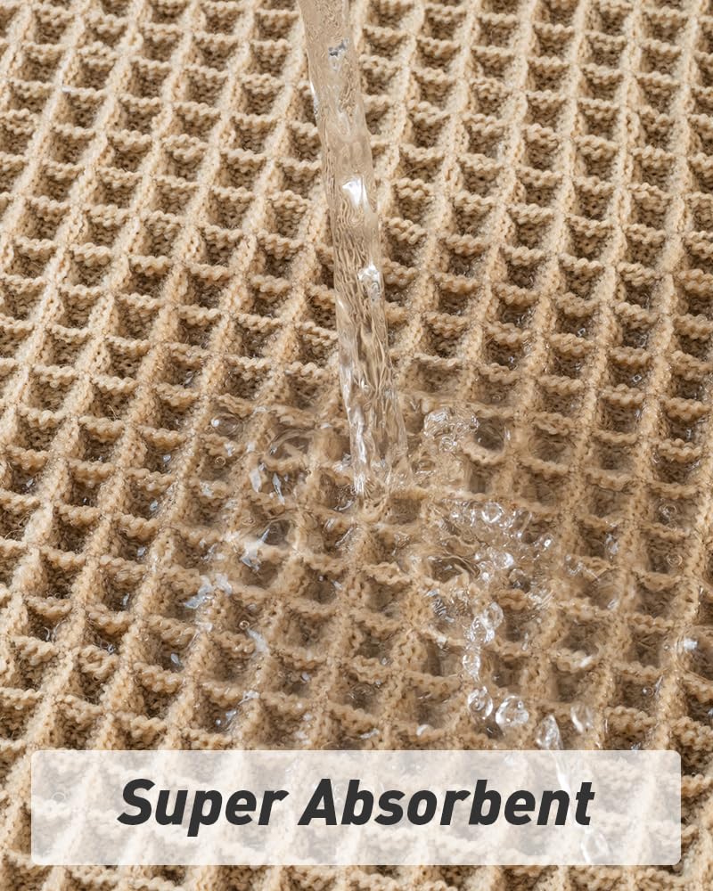 AMOAMI waffle runner rug non-slip backing helps secure footing on smooth floors