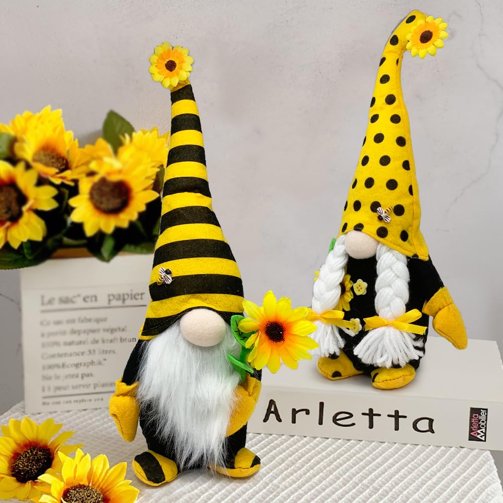 AMOH JERCY handcrafted plush gnomes with weighted bases.