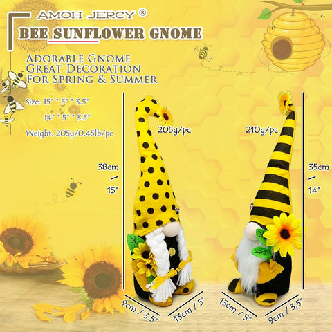 AMOH JERCY tiered tray centerpiece with sunflowers and bees.