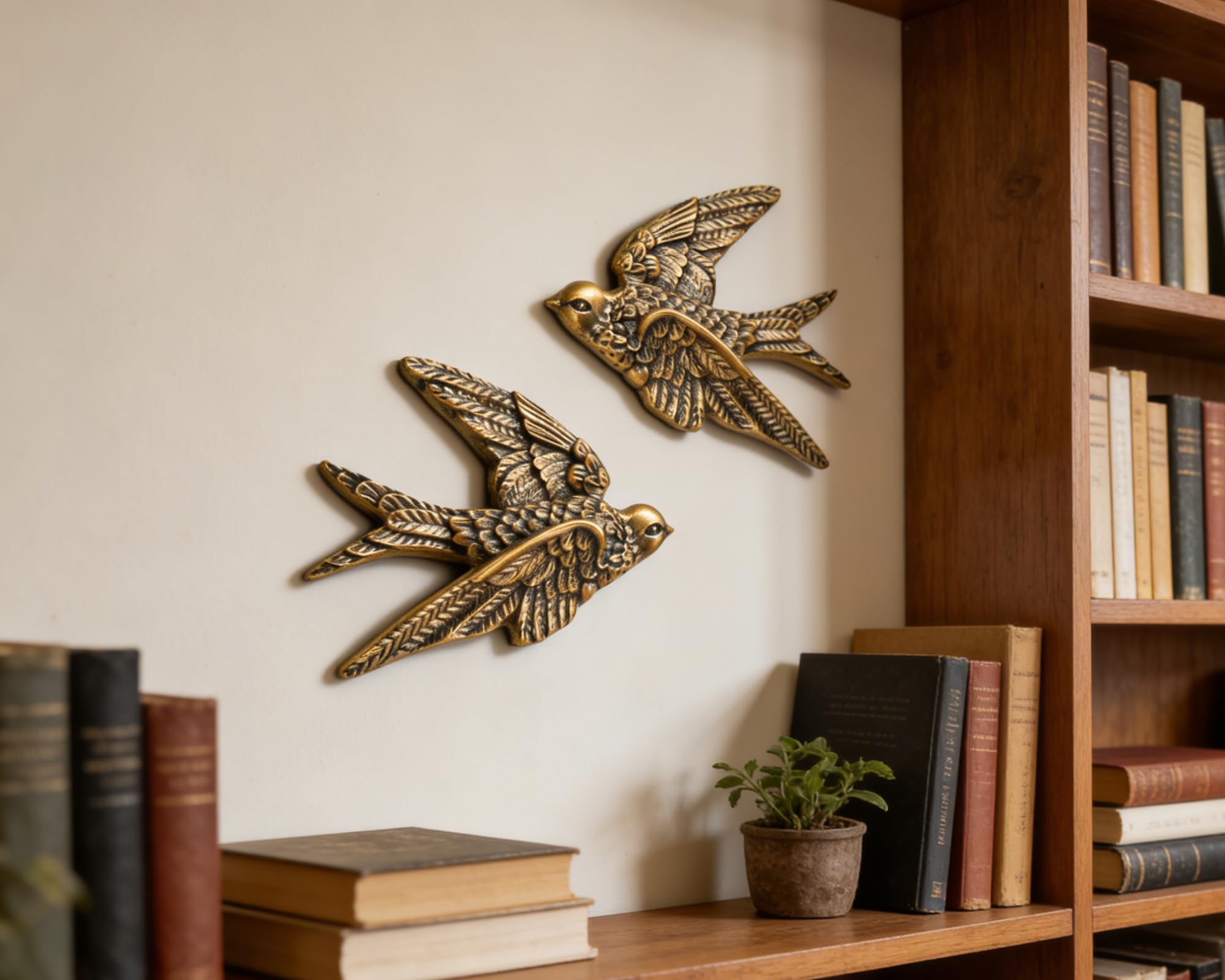AMOIENSIS durable resin with vintage patina boosts delicate appeal.