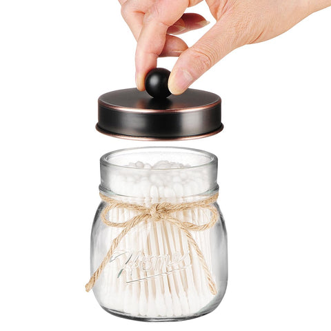 Amolliar Mason Jar Toothbrush Holder provides three compartments for brushes.