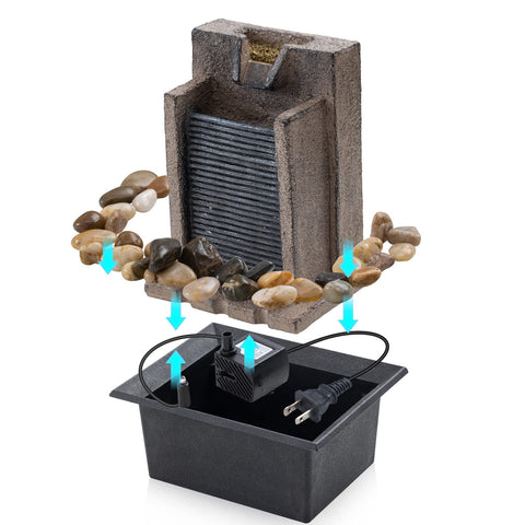 AMOOTEK tabletop fountain color-changing LED lights set mood