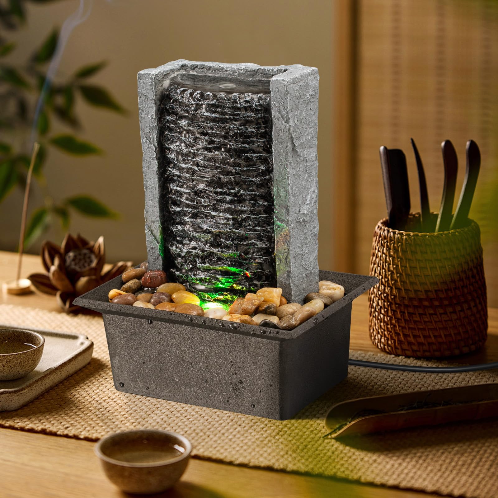 AMOOTEK Tabletop Fountain ideal for office and living room decor