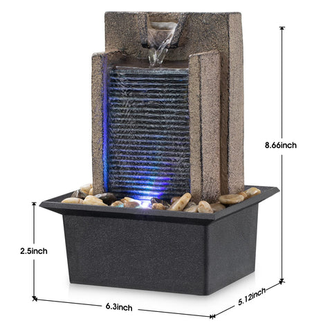 AMOOTEK tabletop fountain with self-contained pump for easy setup