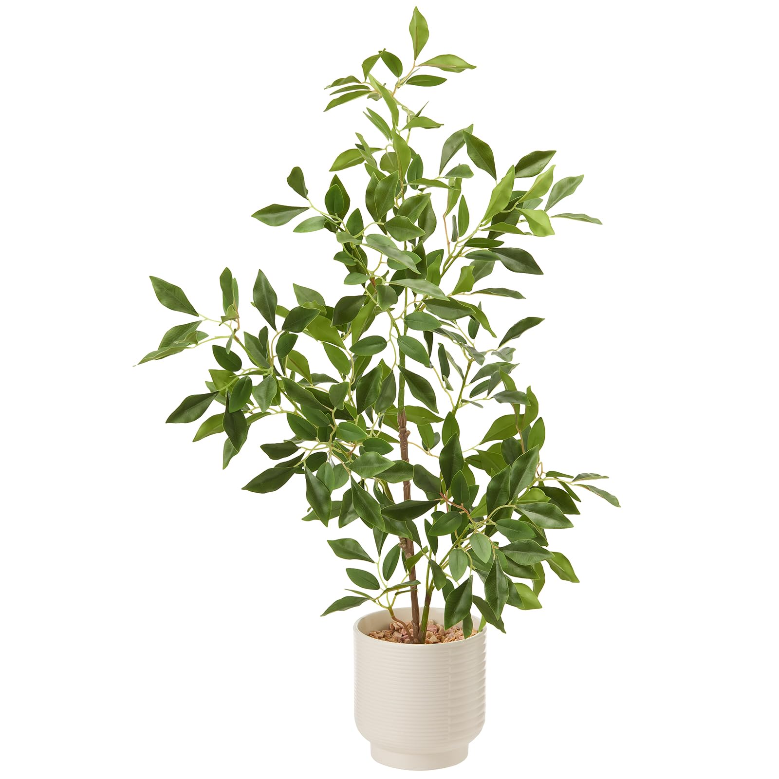 Amore Florals 27-inch artificial ficus with ceramic pot adds lifelike greenery with no upkeep.