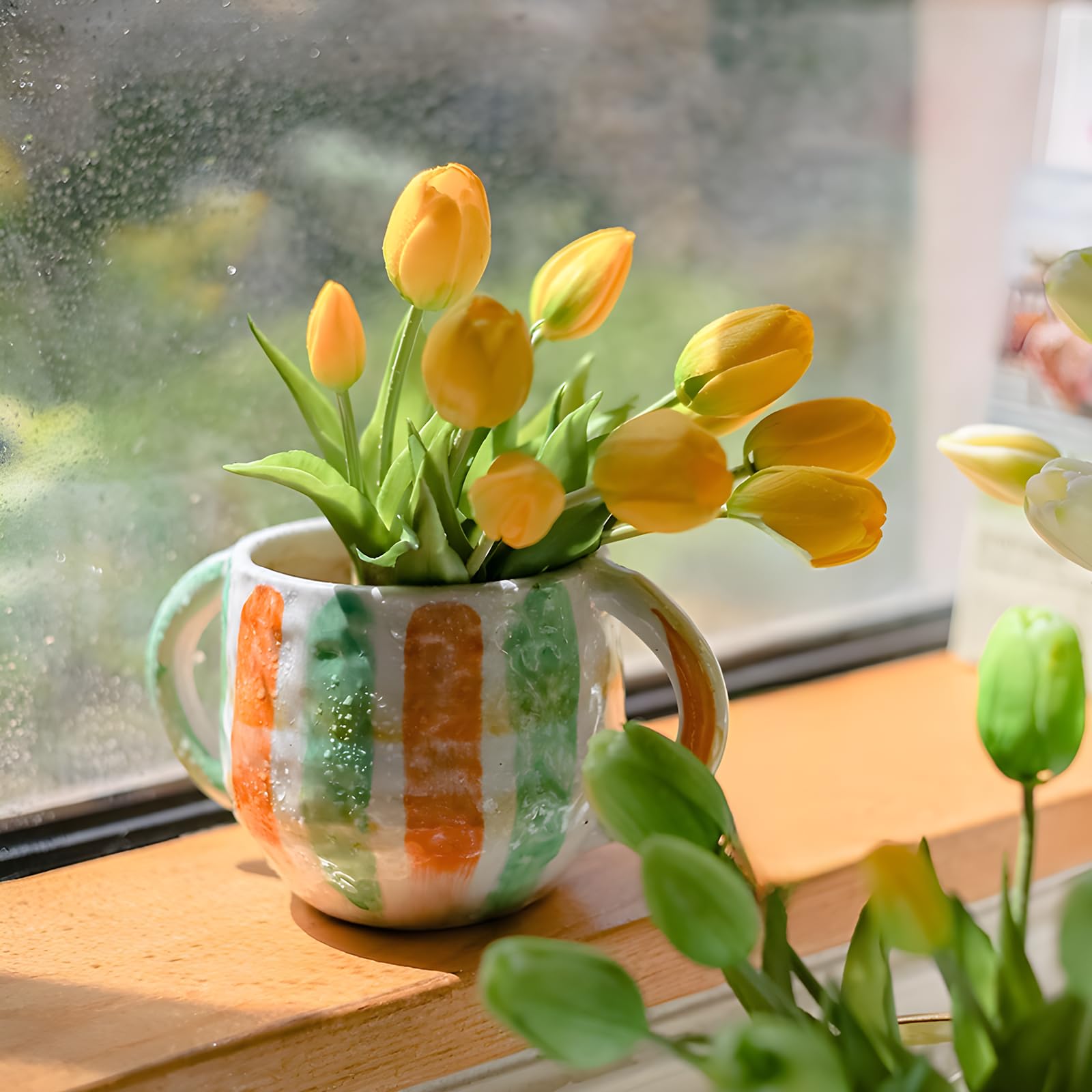 Amore Florals easy-clean tulips stay vibrant with minimal upkeep.