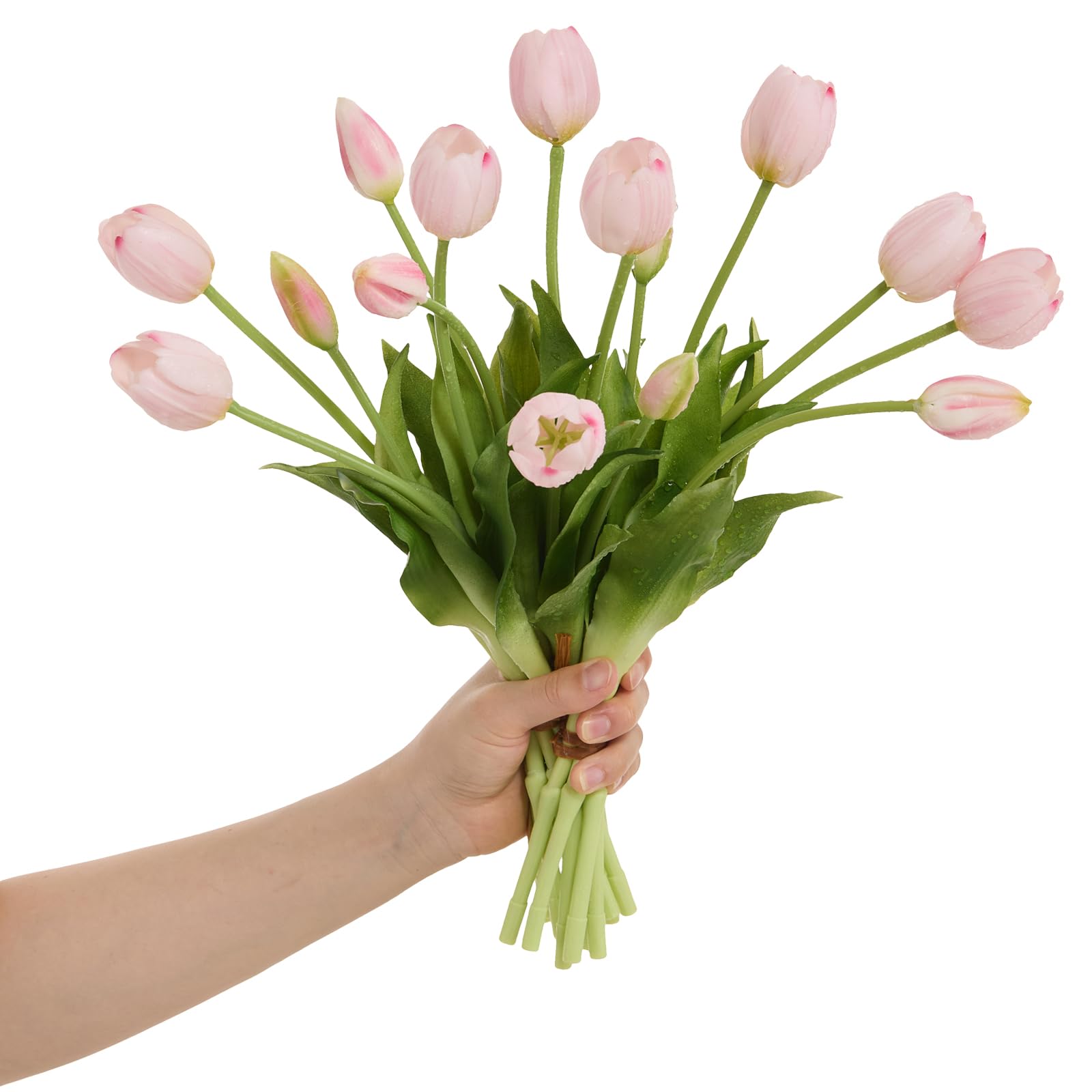 Amore Florals light pink tulips real touch bouquet setup for elegant decor