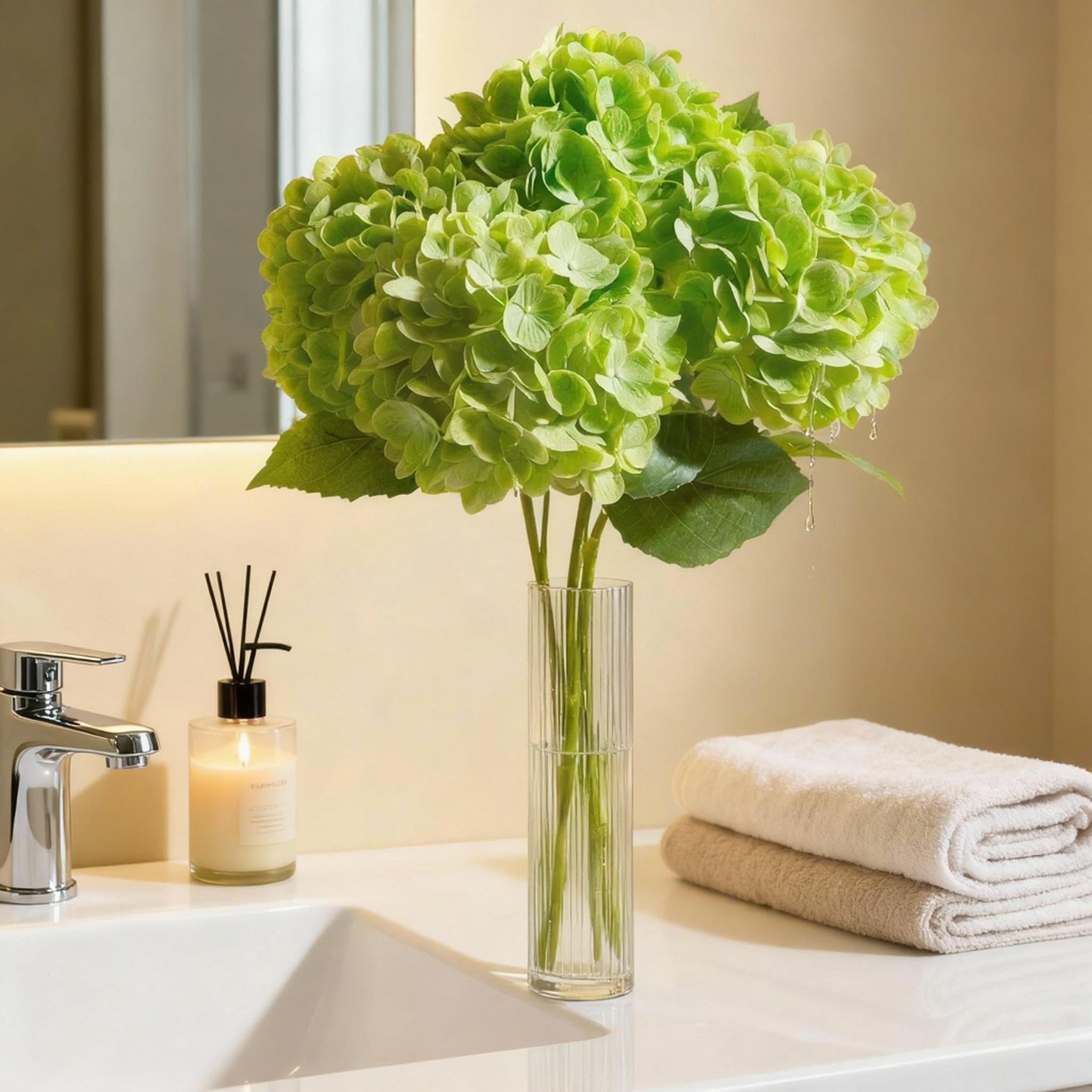 Amore Florals lifelike green hydrangea bouquets that don’t wilt