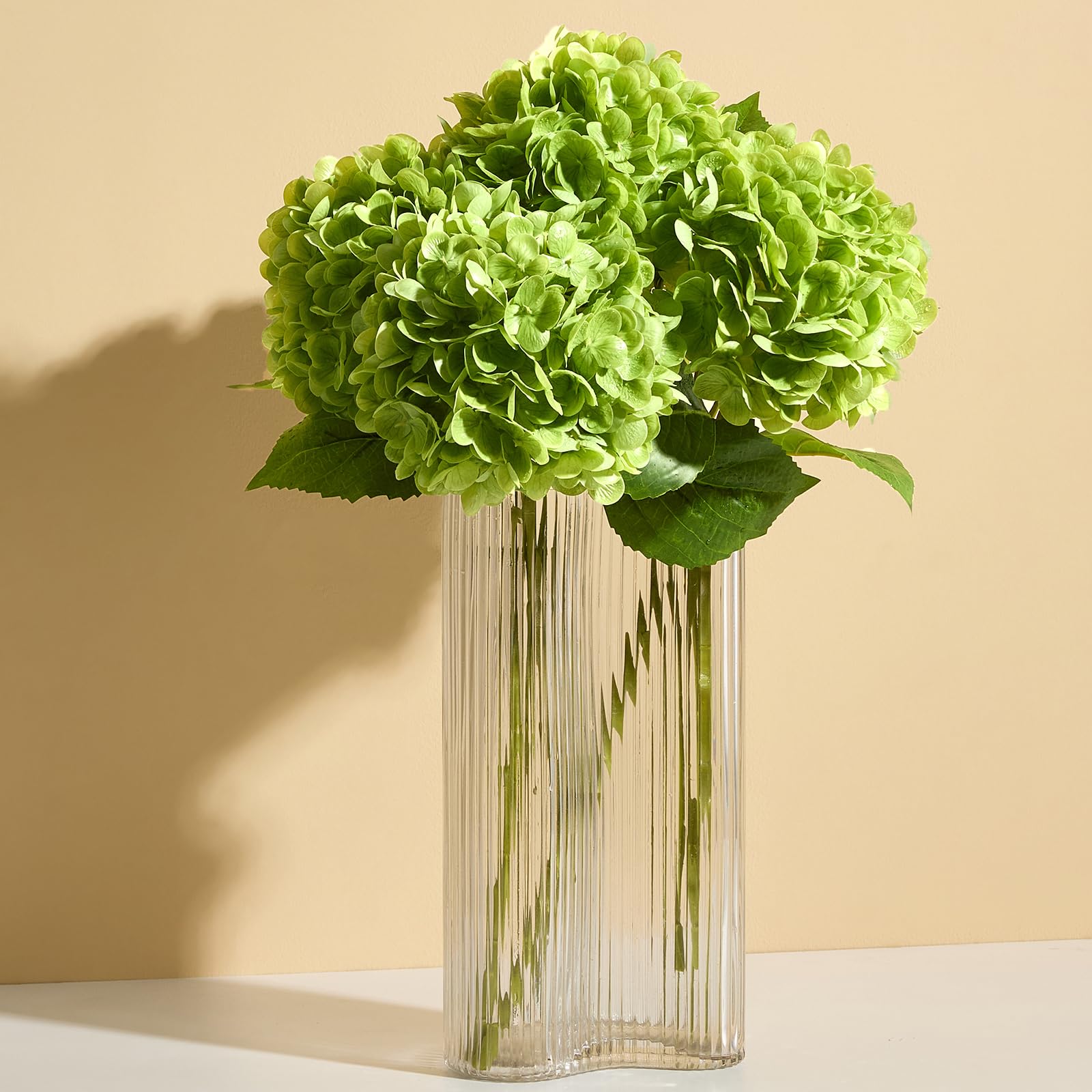 Amore Florals Real Touch green hydrangea bloom 6-7 inch for lifelike centerpiece decor