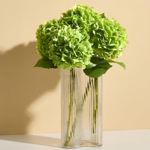 Amore Florals Real Touch green hydrangea bloom 6-7 inch for lifelike centerpiece decor