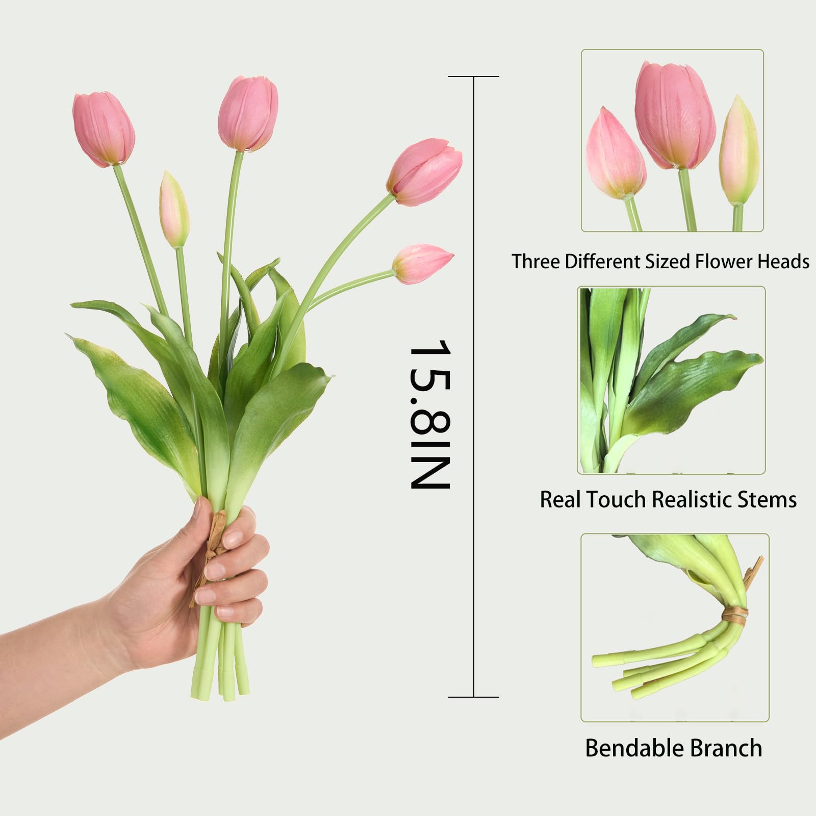Amore Florals real-touch tulips with weighted stems for stable displays