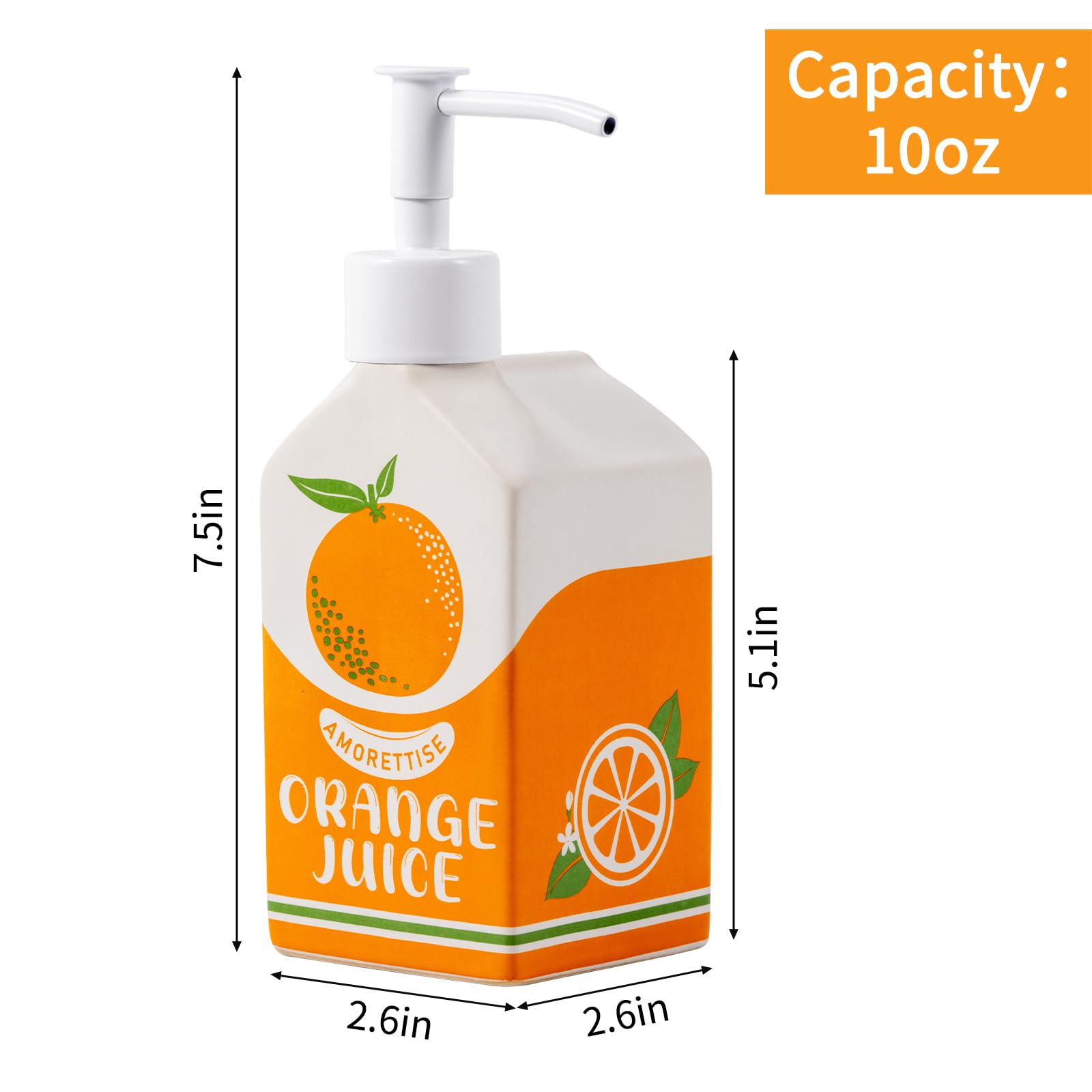 Amorettise ceramic soap dispenser showing wide opening for easy refills