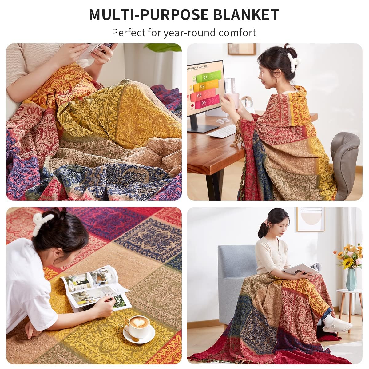 amorus versatile throw doubles as chair cover and bed accent