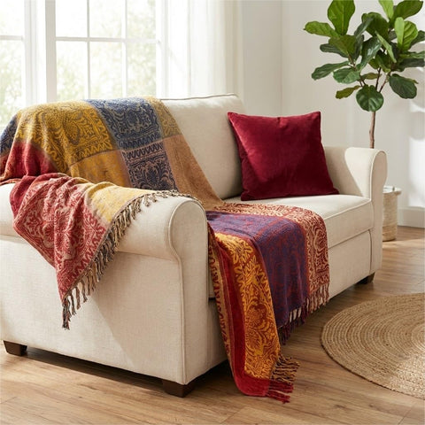 amorus soft chenille fabric invites warmth on bed or sofa