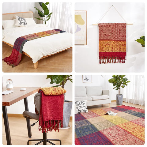 amorus color-rich boho blanket adds texture and depth to rooms