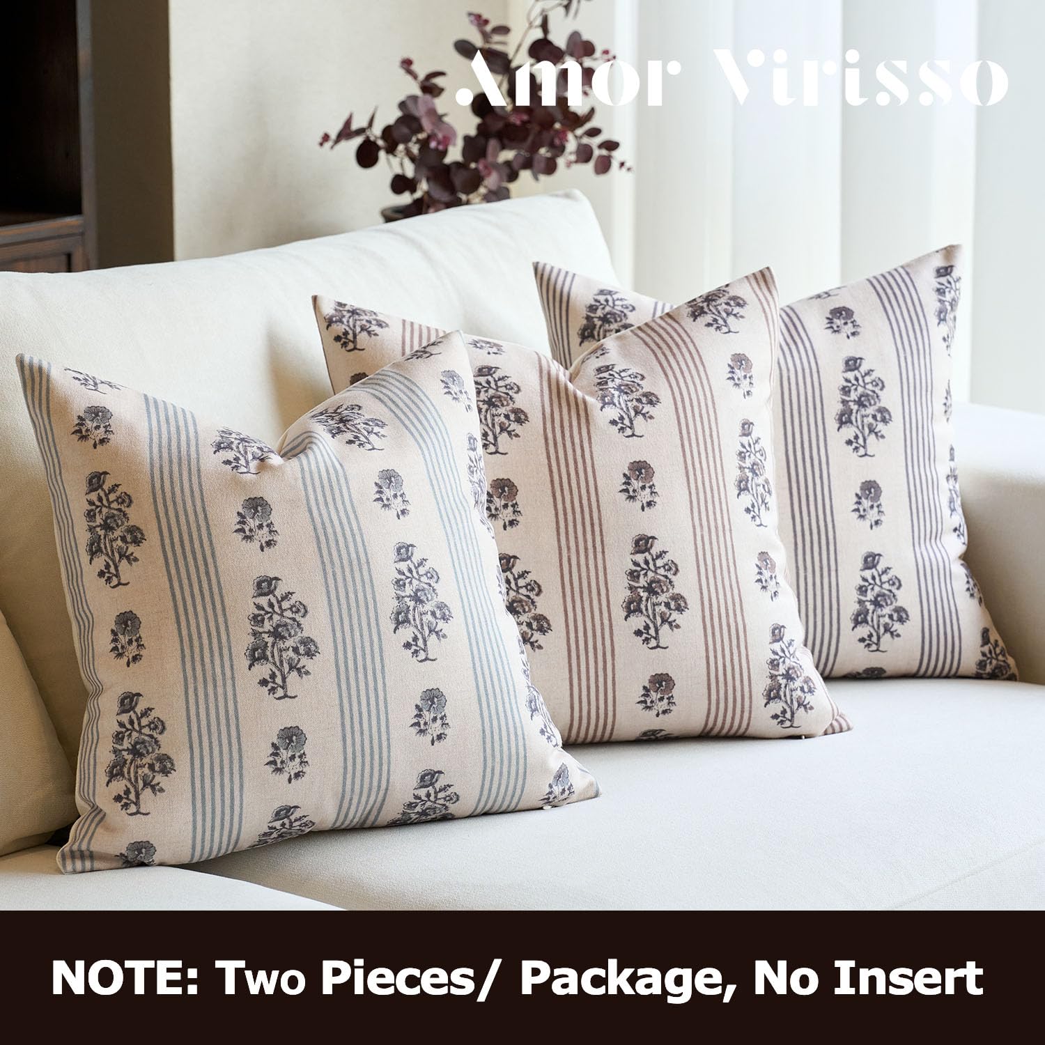 Amor Virisso set of 2 pillow covers ideal for quick room refresh.