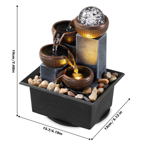 AMOOTEK fountain showcasing natural river rocks for a tranquil decor feature.