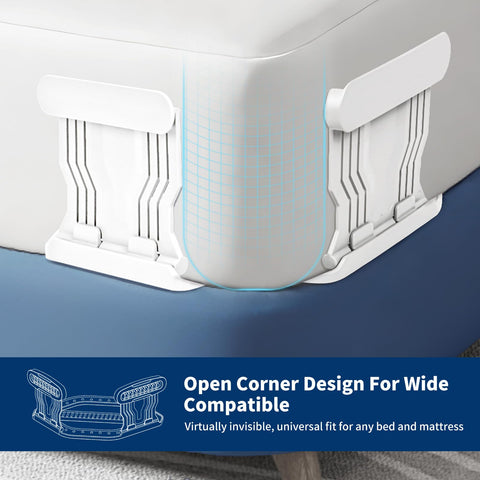 AMOVO invisible corner base blends with bedding for a seamless look