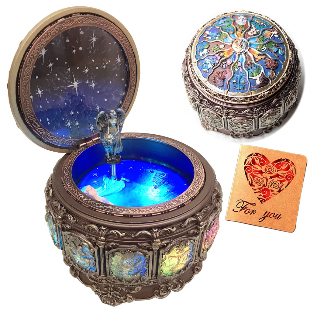 Amperer Briskfeel music box constellations with rotating goddess lights for ambience