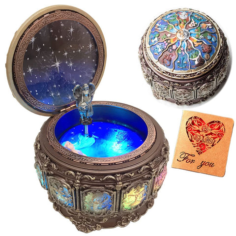 Amperer Briskfeel music box constellations with rotating goddess lights for ambience