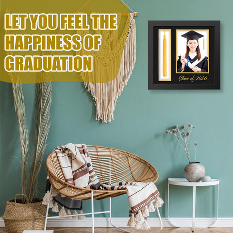 Amyhill black and gold frame fits wall or table display.