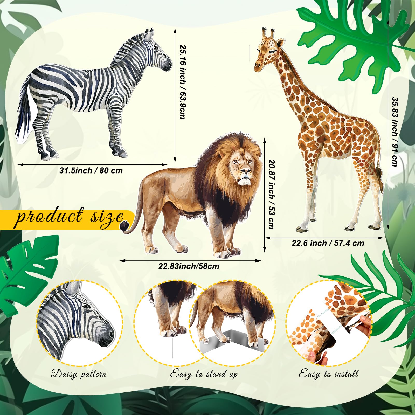 Amyhill giraffe cutout standup creates a playful jungle backdrop