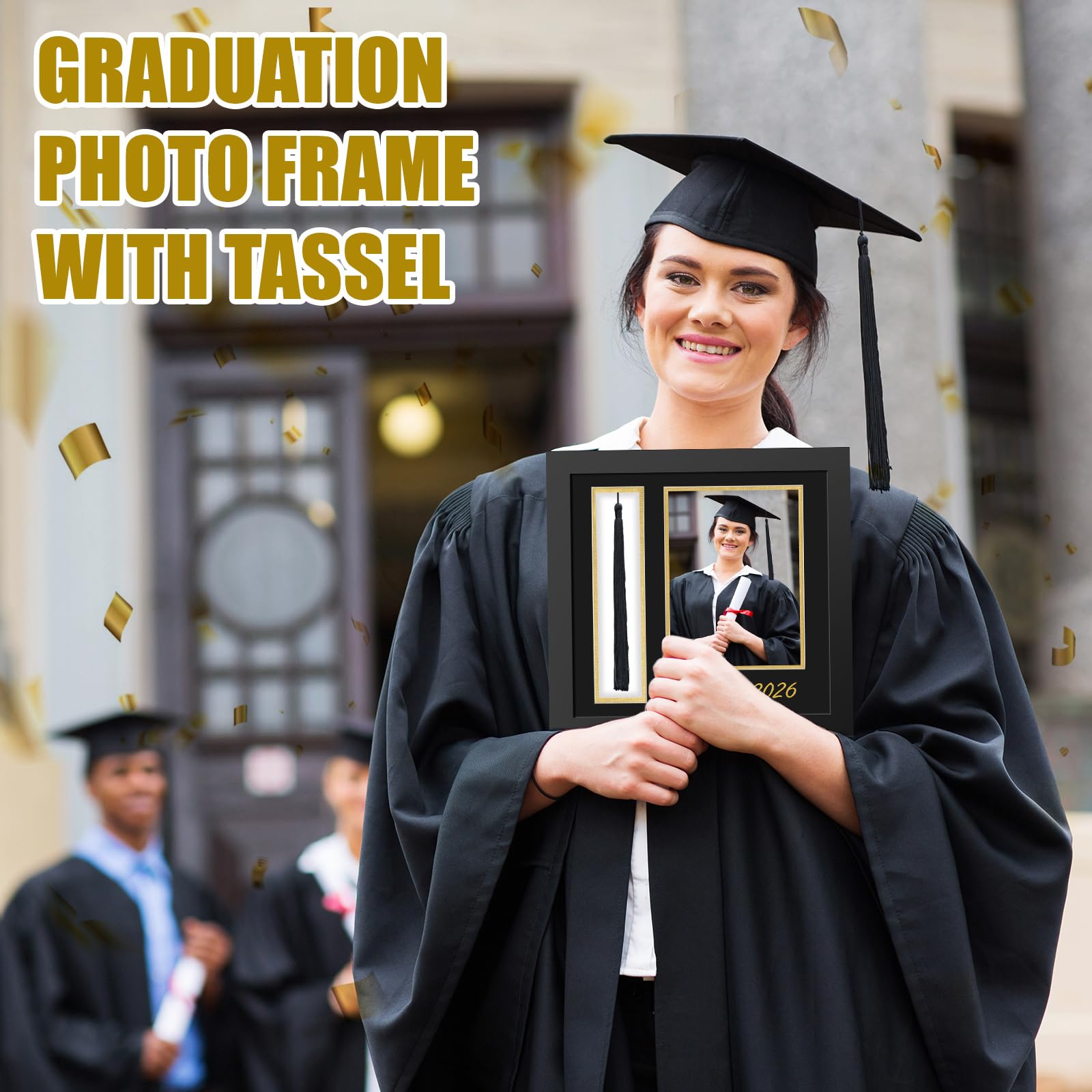 Amyhill graduation frame on easel for table presentation.