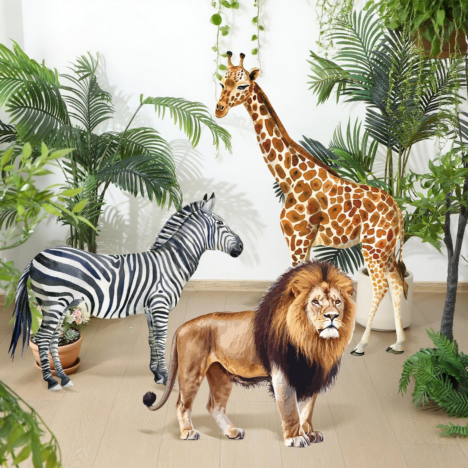 Amyhill lion cutout standup for indoor party backdrops with vivid safari detail