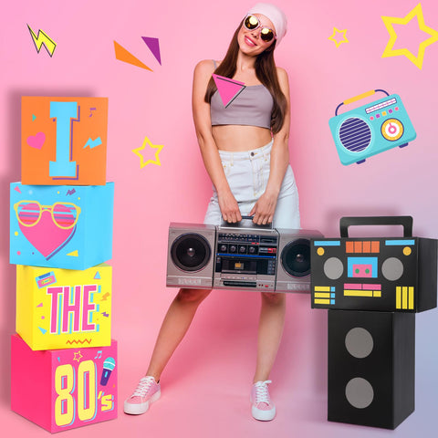 Amyhill vibrant retro boxes simplify décor for festive parties.