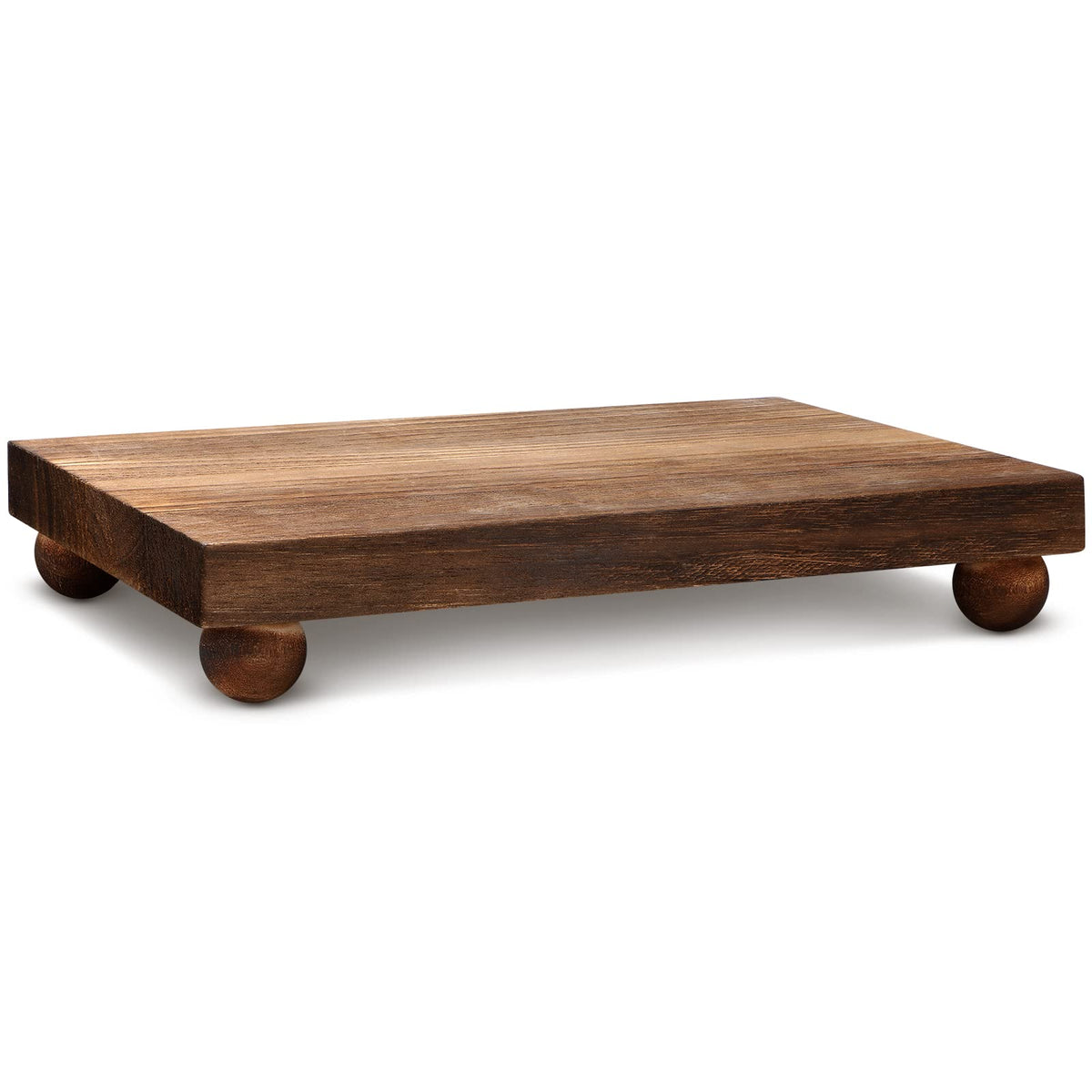 Amyhill wood pedestal stand soap tray neatly displays soap at the sink.