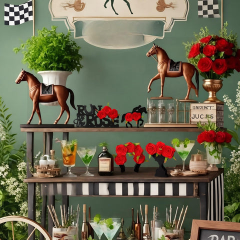 Amyhill wooden Derby horse figurine offers tactile, artisanal decor.