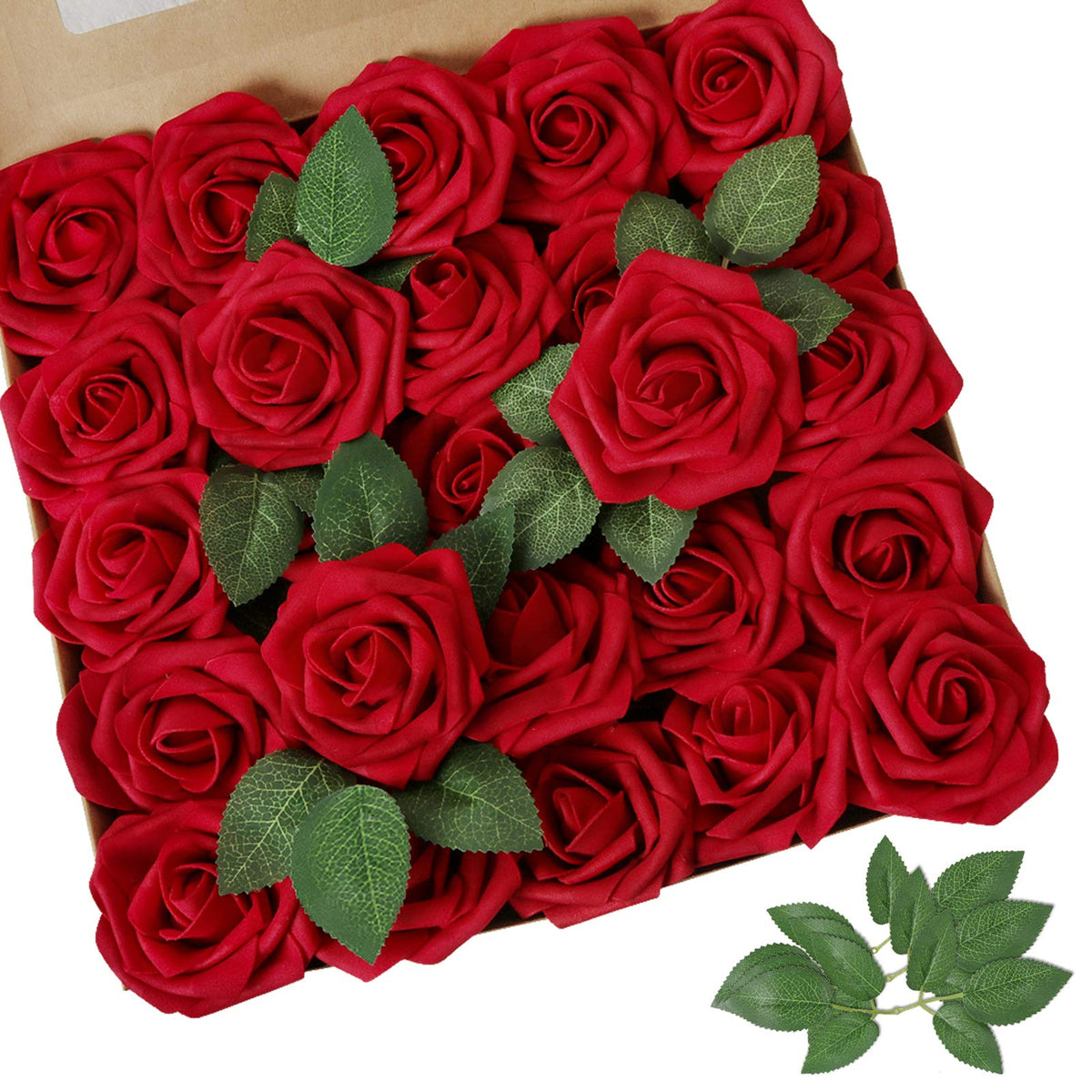 AmyHomie dark red 100pcs pack for DIY bouquets and centerpieces.