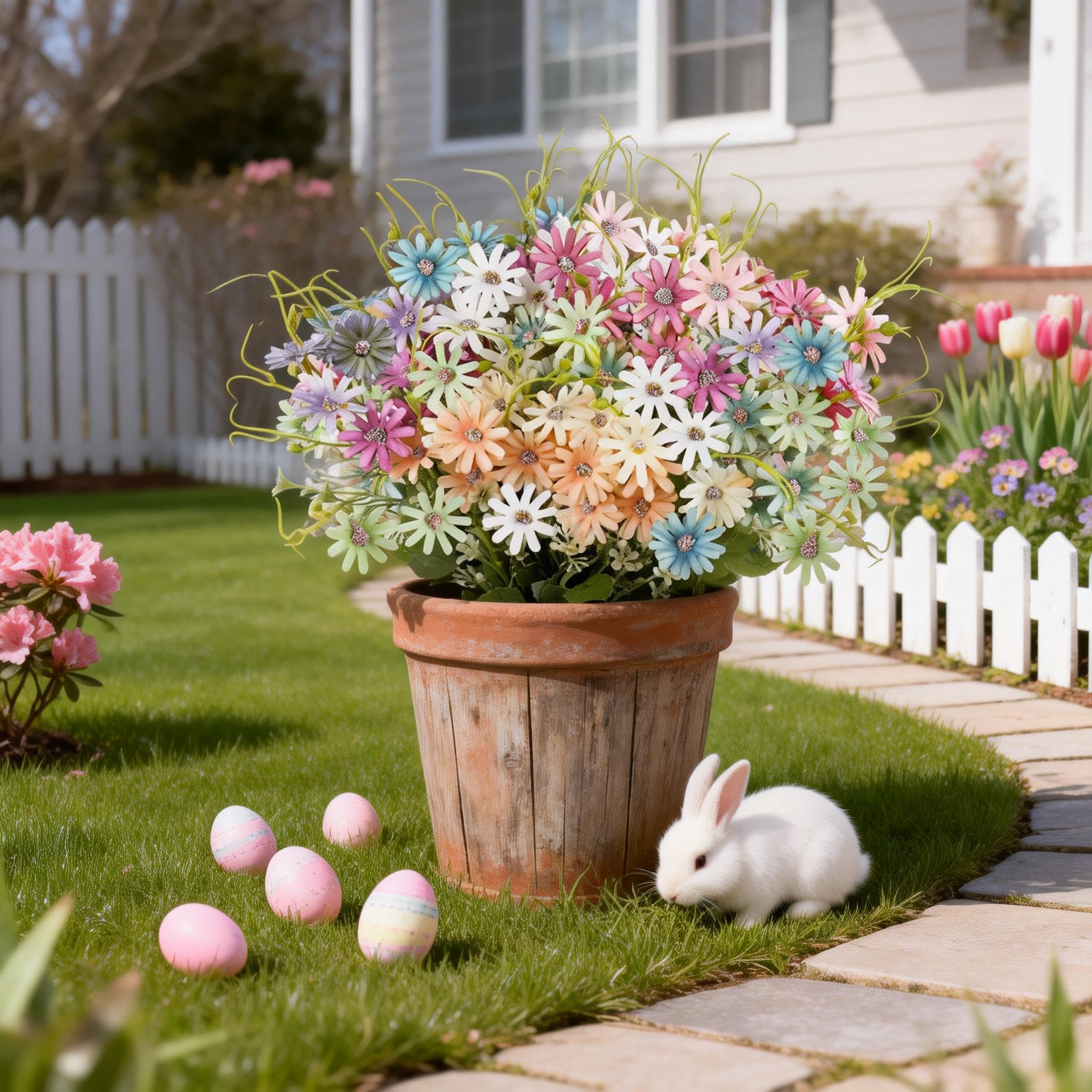 AmyHomie weather-ready faux florals withstand rain and wind
