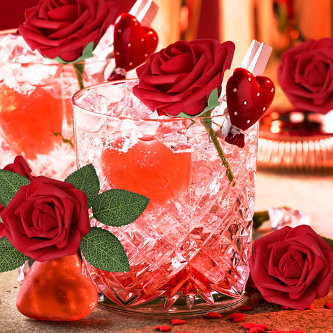 AmyHomie rose leaves and petals included for fullness.
