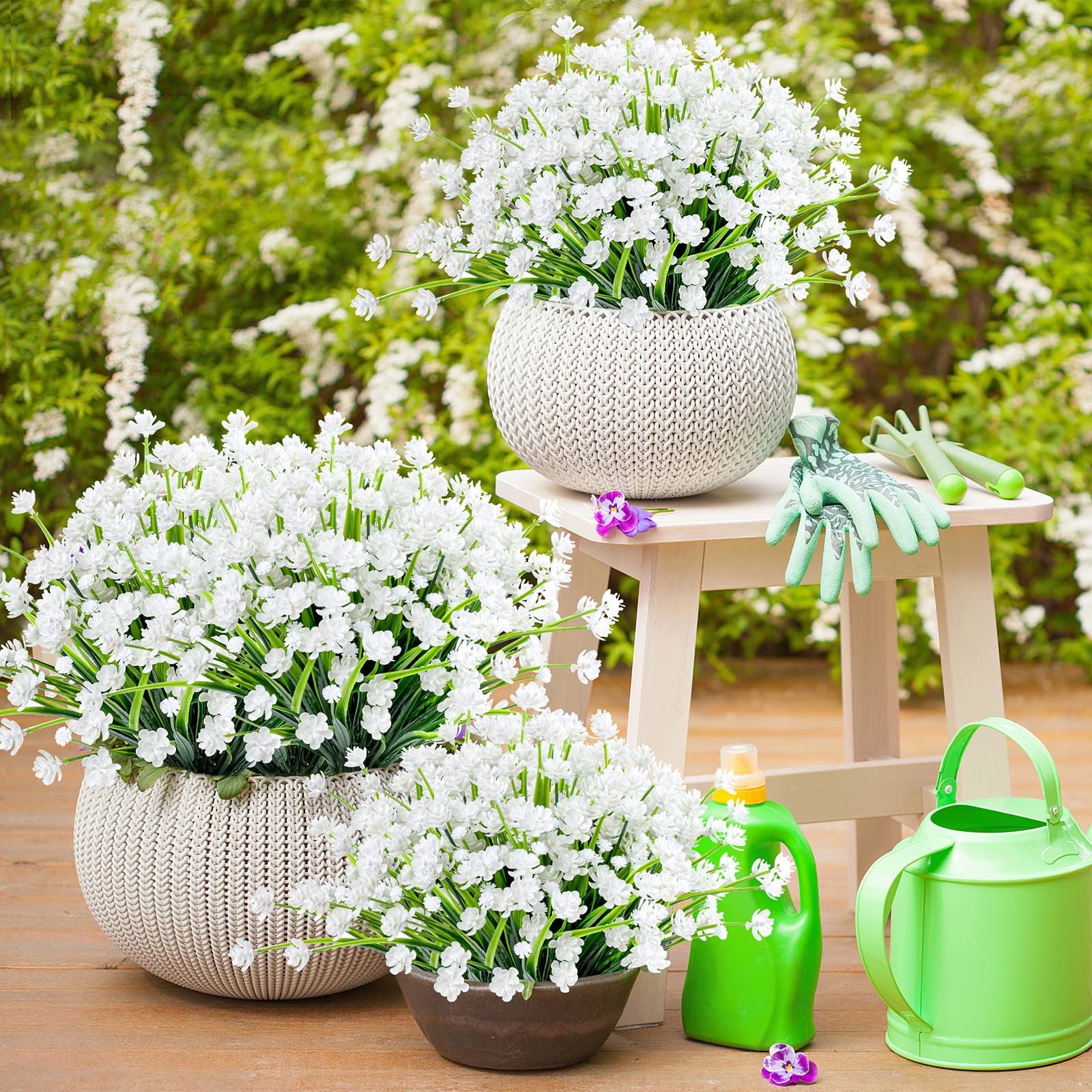 AmyHomie UV resistant flowers withstand wind and rain.