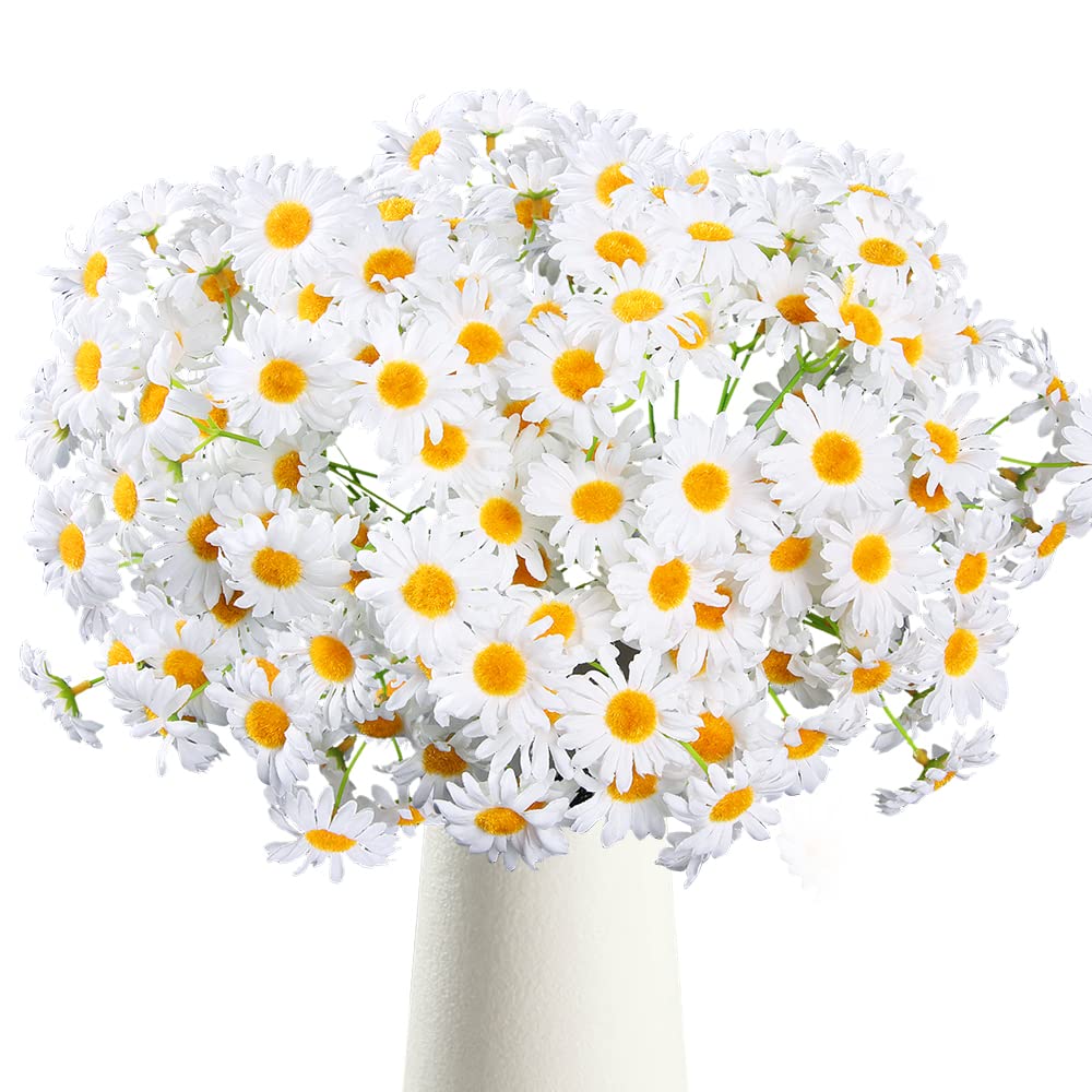 AmyHomie white silk daisy heads bulk for large-scale arrangements
