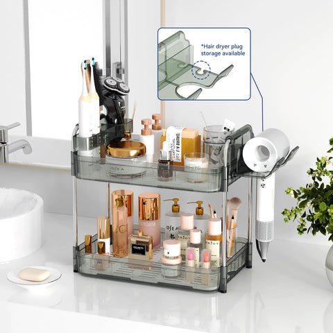 AmzAge perfume bottles secured by the raised edge of the organizer