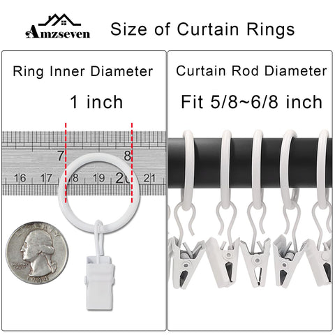 AMZSEVEN rustproof plated finish preserves curtain rings against moisture.