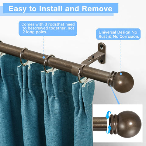 AMZSEVEN curtain rod brown finish complements modern and classic decor.